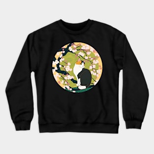 Cat Sakura Japanese Kawaii - Love Cherry Blossom Crewneck Sweatshirt